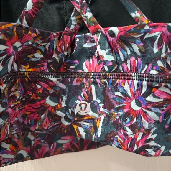 Lululemon Base Pace HR High Rise Tight 25” and Sports Bra Floral -  Size 6 - Picture 7 of 12